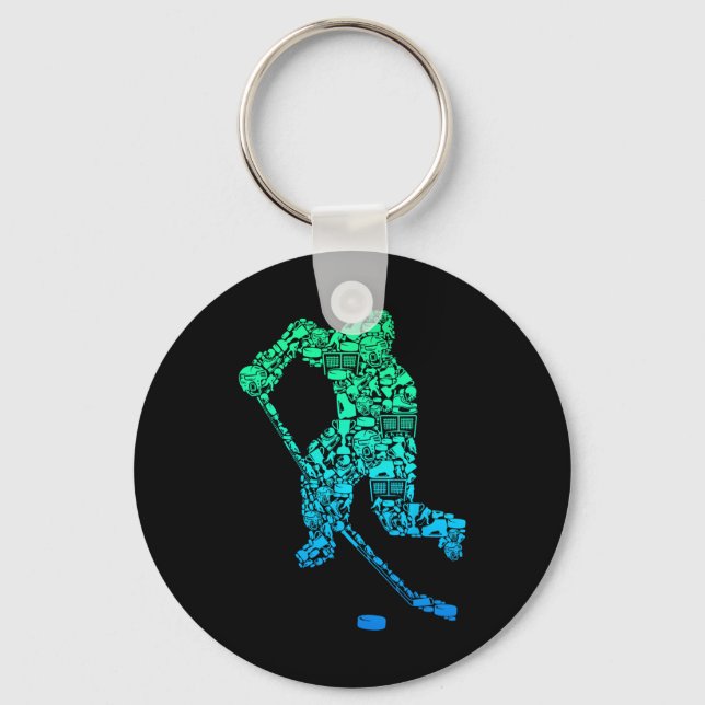 Porte-clés Ice Hockey Player Youth Men Kids Boys  (Recto)