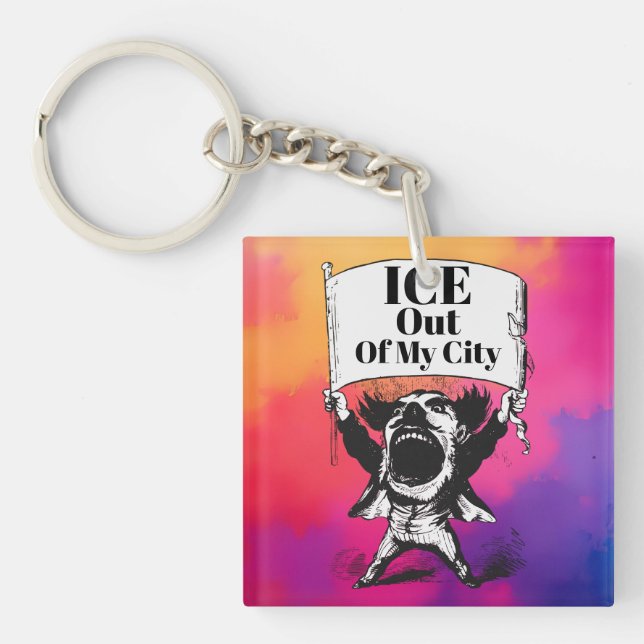 Porte-clés ICE Out of My City Keychain (Devant)