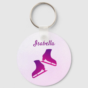 Porte-clés Ice skating keychain figure skates purple pink