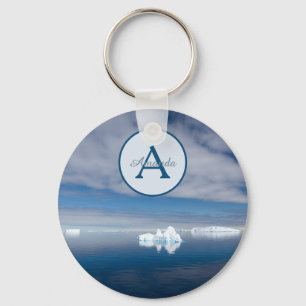 Porte-clés Iceberg Antarctique paysage naturel avec Monogramm