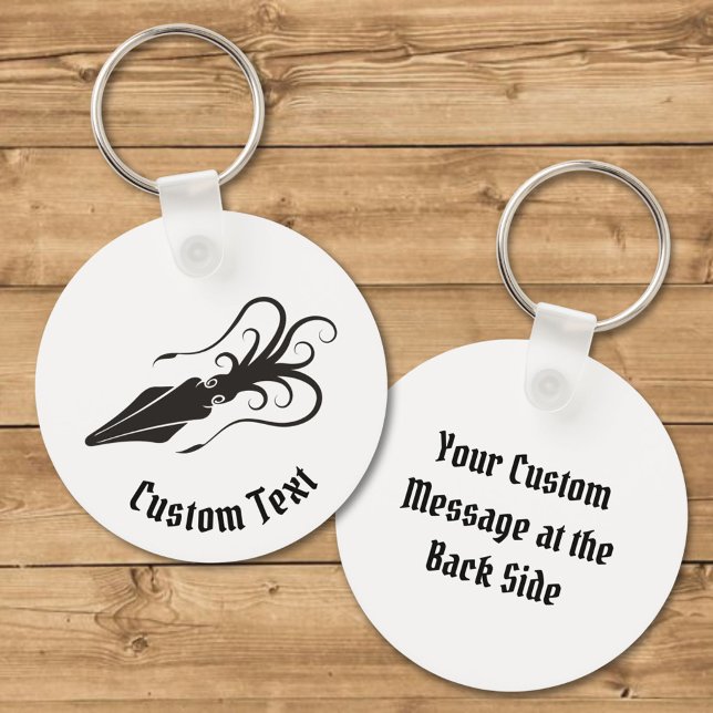 Porte-clés Icône de calmar Porte - clé noir (Créateur téléchargé)