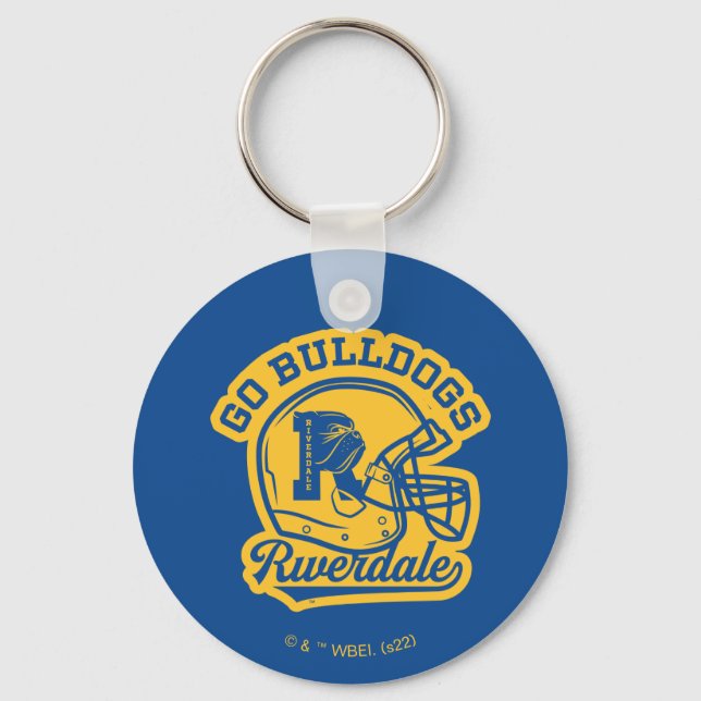 Porte-clés Icône de casque de football Go Bulldogs (Recto)