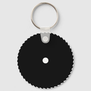 Porte-clés icône de lame de scie noire
