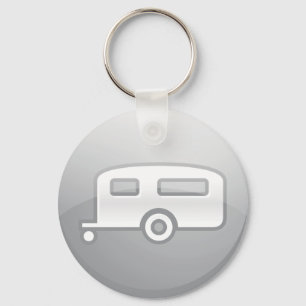 Porte-clés Icône de remorque de campeur argenté RV minimalist