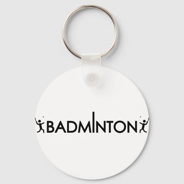 Porte-clés icône de texte du lecteur de badminton (Recto)