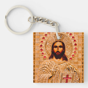 Porte-clés Icône d'or de Jésus-Christ