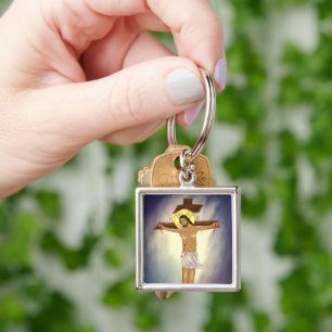 Porte-clés icône du Christ en croix