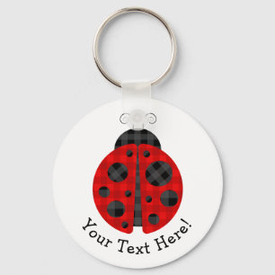 Porte-clés Icône graphique de coccinelle à damiers plaid