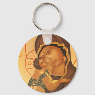 Porte-clés Icône orthodoxe de Vierge Marie et Bébé Jésus