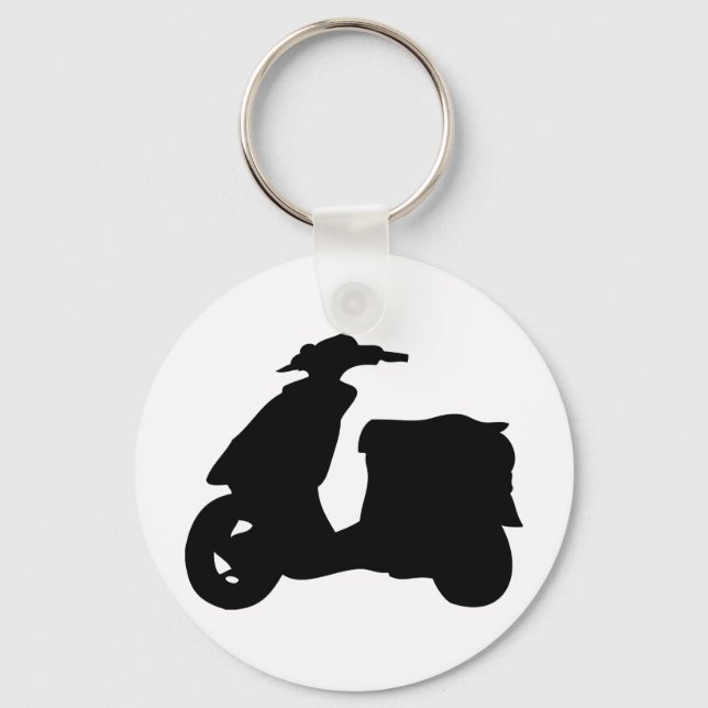 Porte-clés icône scooter noir (Recto)
