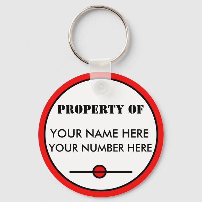 Porte-clés ID porte - clé TAG Avec Votre Nom, Votre Numéro (Recto)