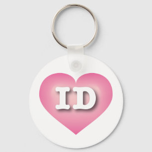 Porte-clés Idaho Pink Fade Heart - I love ID