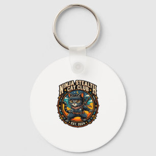 Porte-clés Idée cadeau pour maman de chat Ninja Stealth Cat -