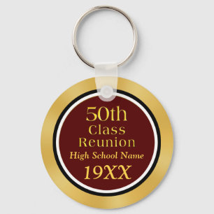 Porte-clés Idées cadeaux de la 50e classe Gold et Black