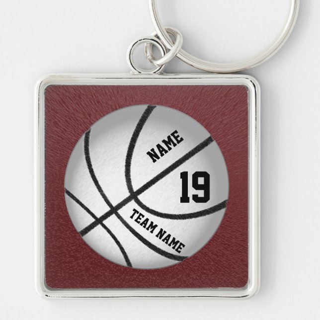 Porte-clés Idées cadeaux d'équipe de basket-ball personnalisé (Devant)