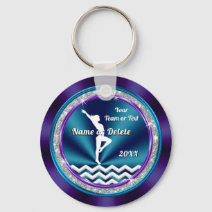 Porte-clés Idées cadeaux gymnastiques pourpres et Turquoises 