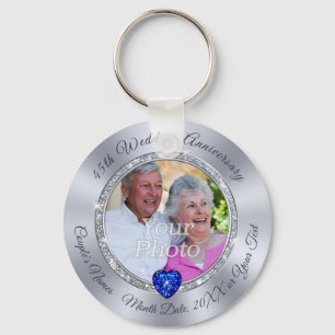 Porte-clés Idées de fête du 45e anniversaire du Mariage perso