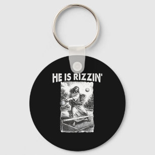 Porte-clés Il est drôle Rizzin Jésus Pickleball Mème Chrétien