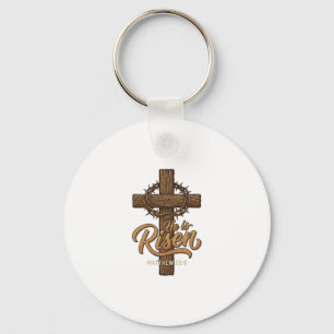 Porte-clés Il Est Ressuscité Croix Couronne D'épines Chemise