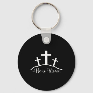 Porte-clés Il Est Ressuscité Croix Jésus Religieux Jour De Pâ