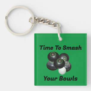 Porte-clés Il Est Temps D'Écraser Vos Boules De Pelouse, Bagu