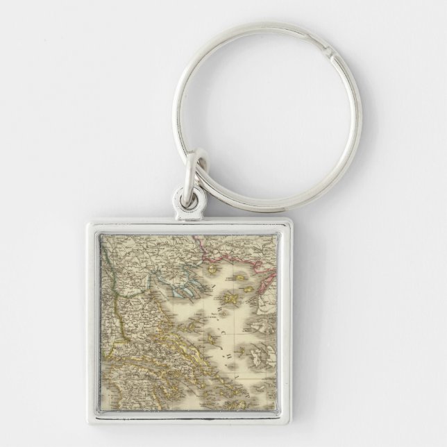 Porte-clés Îles grecques modernes, Albanie, Macédoine (Devant)