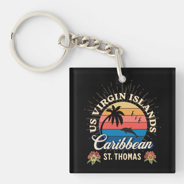 Porte-clés Îles Vierges américaines St. Thomas USVI Tropical (Devant)