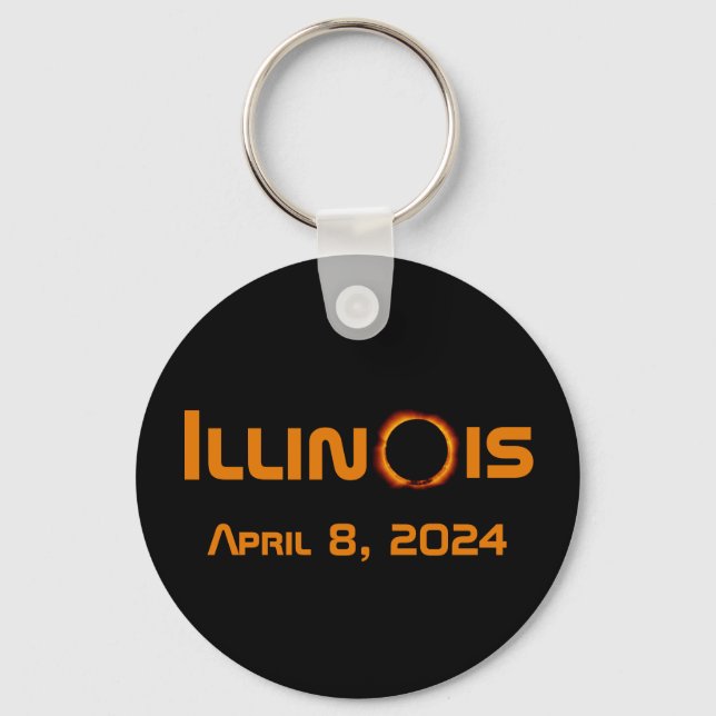 Porte-clés Illinois 2024 Total Solaire Eclipse (Recto)