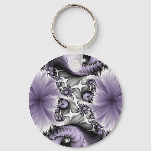 Porte-clés Illusion Lilac Abstrait Floral Fractal Art Imagina (Recto)