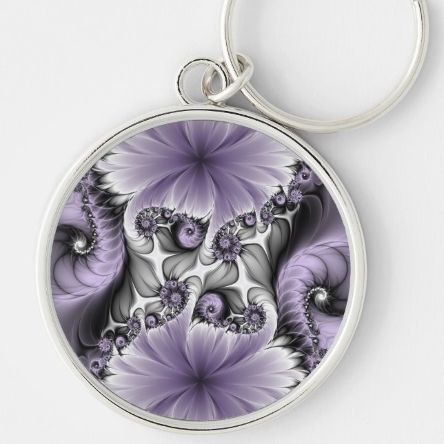 Porte-clés Illusion Lilac Abstrait Floral Fractal Art Imagina (Devant)