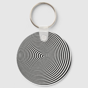 Porte-clés Illusion optique 3D blanc optique 3D Cercle 3D