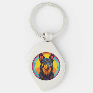 Porte-clés Illustration colorée de chien Beauceron