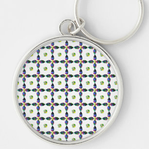 Porte-clés Illustration d'art couleur de fleurs