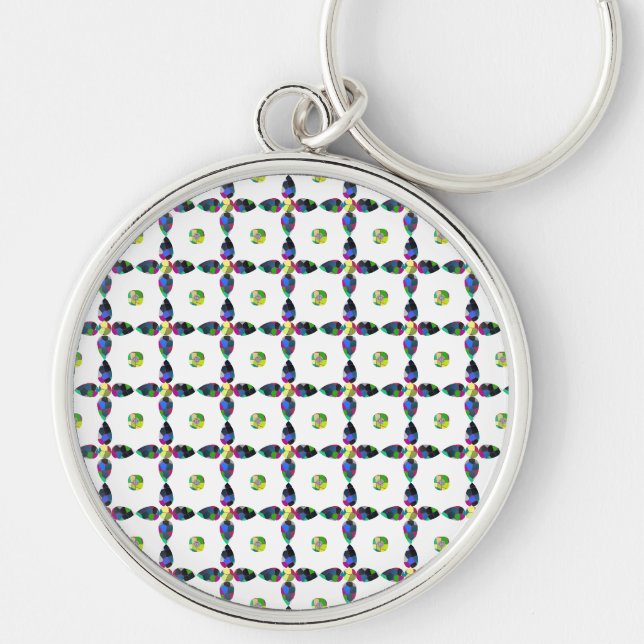 Porte-clés Illustration d'art couleur de fleurs (Devant)