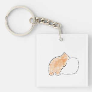 Porte-clés Illustration de chat à l'aquarelle mignonne