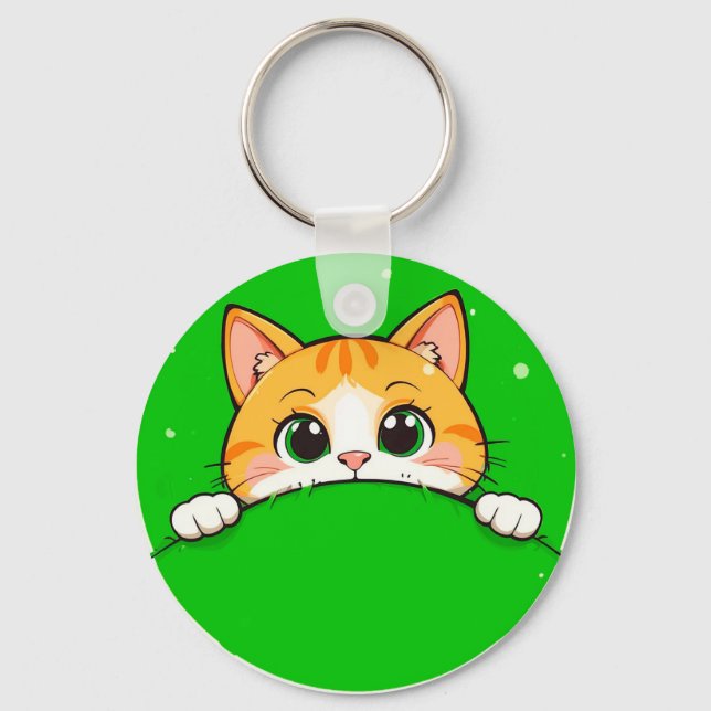 Porte-clés Illustration de chat mignon (Recto)
