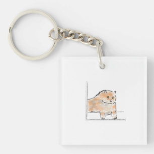 Porte-clés Illustration de chat mignonne à l'aquarelle