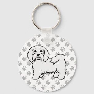 Porte-clés Illustration de chien caricaturé mignon du Havanai