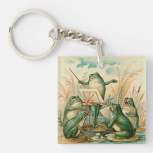Porte-clés Illustration de cru d'orchestre de grenouille