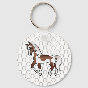 Porte-clés Illustration de dessin animé de cheval trotteur Pi