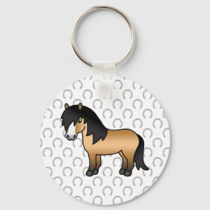 Porte-clés Illustration de dessin animé mignon de Poney Shetl