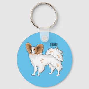 Porte-clés Illustration de dessin pour chien de Papillon