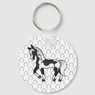 Porte-clés Illustration de la caricature du cheval de Trot no