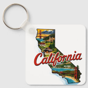 Porte-clés Illustration de la carte des monuments de Californ
