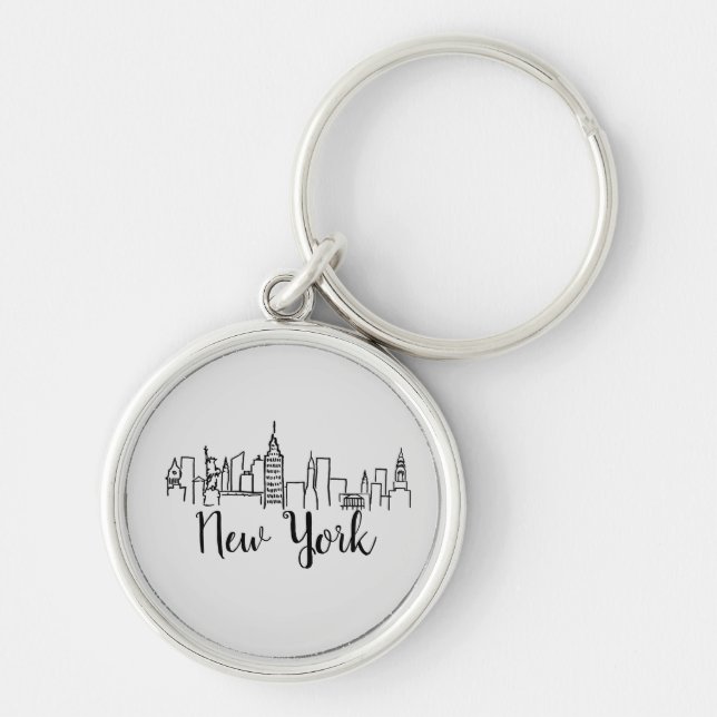 Porte-clés Illustration de la ligne aérienne de New York (Devant)