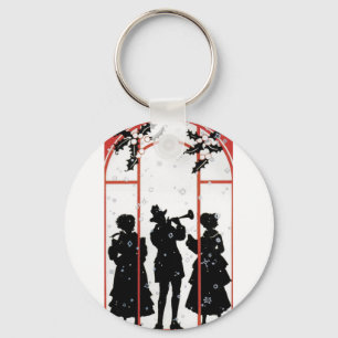 Porte-clés Illustration de la silhouette des chanteurs de Noë