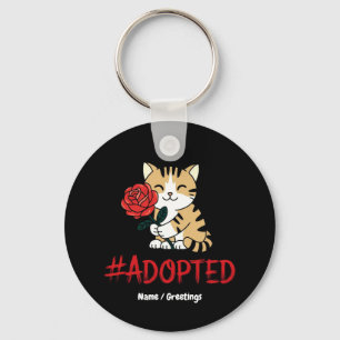 Porte-clés Illustration de l'amour pour les chats adoptés ave