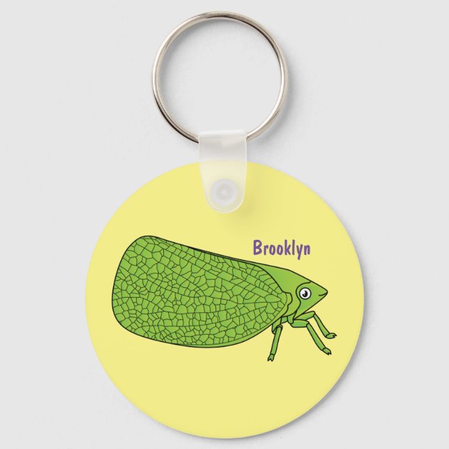 Porte-clés Illustration de l'insecte de la trémie verte mûre (Recto)