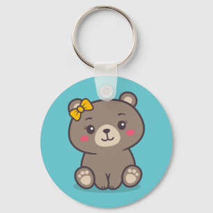Porte-clés Illustration de l'ours en peluche