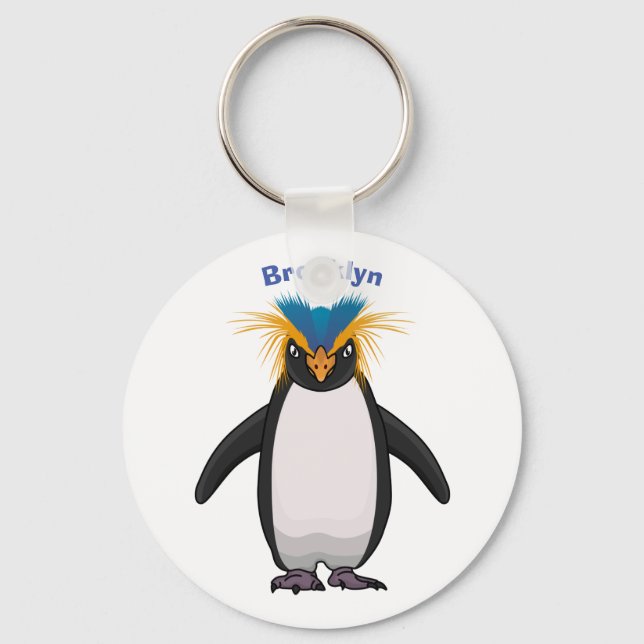 Porte-clés Illustration de mignon macaroni pingouin (Recto)